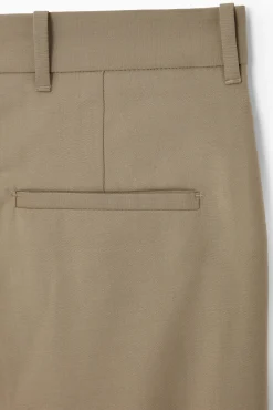 Discount COS SPODNIE Z WEŁNY Z PROSTYMI NOGAWKAMI – RELAXED FIT Kamelowy