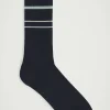 Discount COS STRIPED RIBBED COTTON SOCKS Granatowy