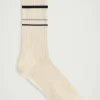 Online COS STRIPED RIBBED COTTON SOCKS Biały