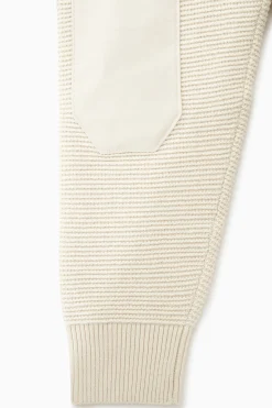 Discount COS SWETER HENLEY Z WAFLOWEJ DZIANINY Kremowy