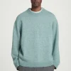 Best COS SWETER OVERSIZE Z WEŁNĄ Z ALPAKI Niebieskimelanż