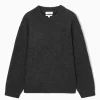 Discount COS SWETER OVERSIZE Z WEŁNĄ Z ALPAKI Czarnymelanż