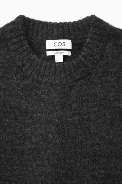 Discount COS SWETER OVERSIZE Z WEŁNĄ Z ALPAKI Czarnymelanż