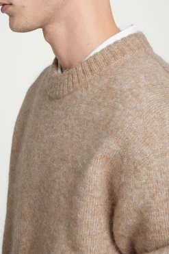 Hot COS SWETER OVERSIZE Z WEŁNĄ Z ALPAKI Beżowymelanż