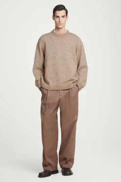 Hot COS SWETER OVERSIZE Z WEŁNĄ Z ALPAKI Beżowymelanż
