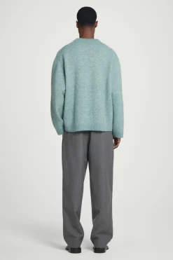 Best COS SWETER OVERSIZE Z WEŁNĄ Z ALPAKI Niebieskimelanż