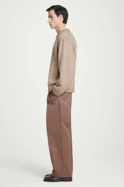 Hot COS SWETER OVERSIZE Z WEŁNĄ Z ALPAKI Beżowymelanż