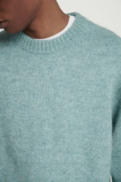 Best COS SWETER OVERSIZE Z WEŁNĄ Z ALPAKI Niebieskimelanż