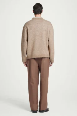 Hot COS SWETER OVERSIZE Z WEŁNĄ Z ALPAKI Beżowymelanż