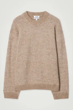 Hot COS SWETER OVERSIZE Z WEŁNĄ Z ALPAKI Beżowymelanż
