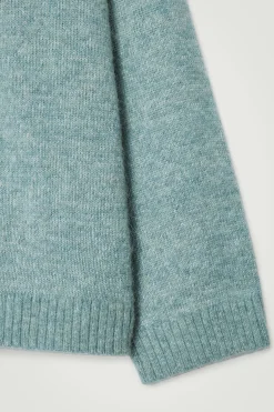 Best COS SWETER OVERSIZE Z WEŁNĄ Z ALPAKI Niebieskimelanż