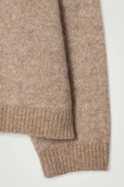 Hot COS SWETER OVERSIZE Z WEŁNĄ Z ALPAKI Beżowymelanż