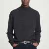 Outlet COS SWETER Z CZYSTEGO KASZMIRU Z WYSOKIM KOŁNIERZEM Ciemnoszary