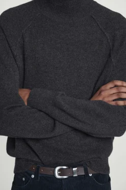 Outlet COS SWETER Z CZYSTEGO KASZMIRU Z WYSOKIM KOŁNIERZEM Ciemnoszary