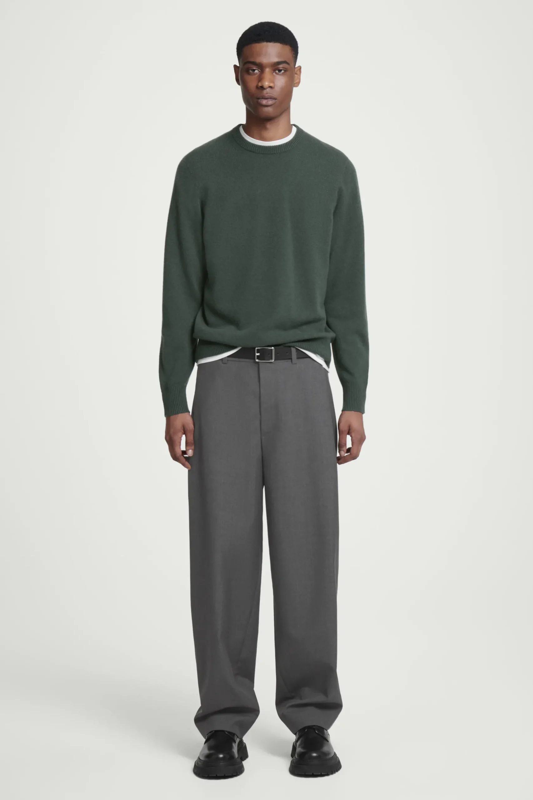 Hot COS SWETER Z CZYSTEGO KASZMIRU Ciemnozielony