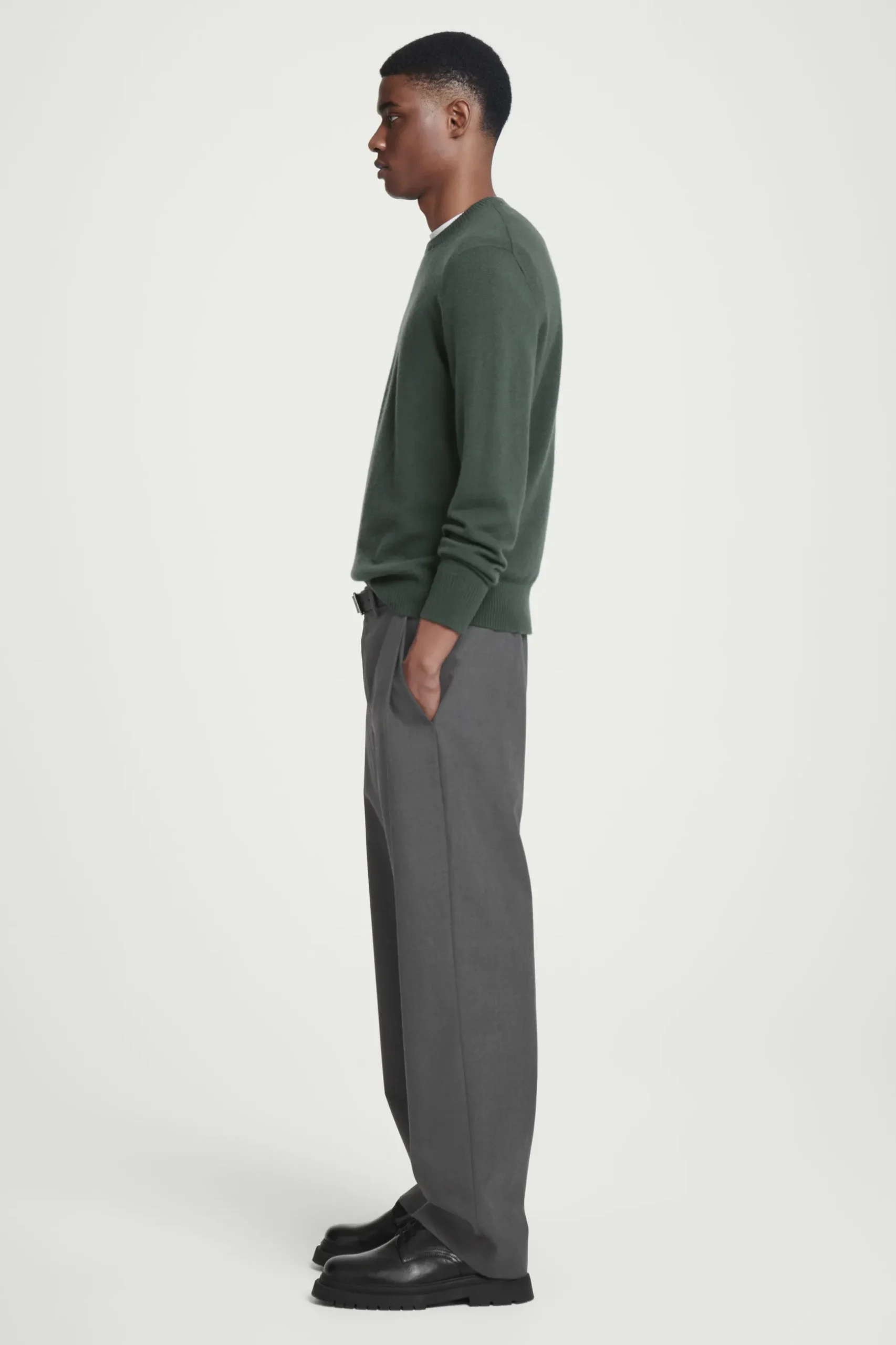 Hot COS SWETER Z CZYSTEGO KASZMIRU Ciemnozielony