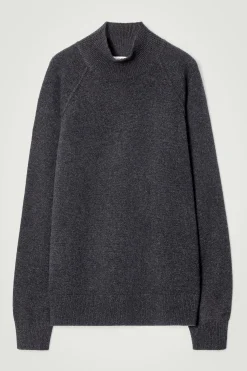 Outlet COS SWETER Z CZYSTEGO KASZMIRU Z WYSOKIM KOŁNIERZEM Ciemnoszary