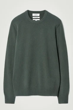 Hot COS SWETER Z CZYSTEGO KASZMIRU Ciemnozielony