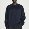 Clearance COS SWETER Z DŻERSEJU Z WEŁNĄ – OVERSIZED FIT Granatowy