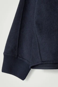 Clearance COS SWETER Z DŻERSEJU Z WEŁNĄ – OVERSIZED FIT Granatowy