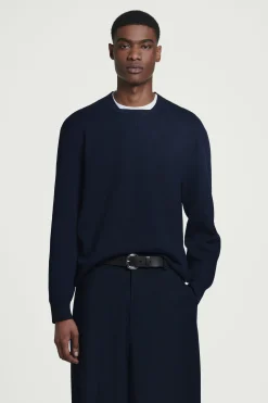 Outlet COS SWETER Z DWUSTRONNEJ DZIANINY Granatowy