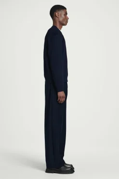 Outlet COS SWETER Z DWUSTRONNEJ DZIANINY Granatowy