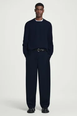 Outlet COS SWETER Z DWUSTRONNEJ DZIANINY Granatowy