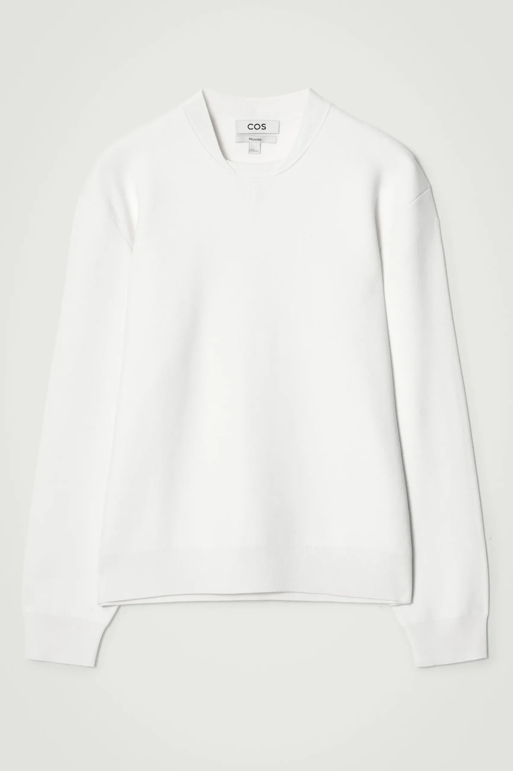 New COS SWETER Z DWUSTRONNEJ DZIANINY Złamanybiały