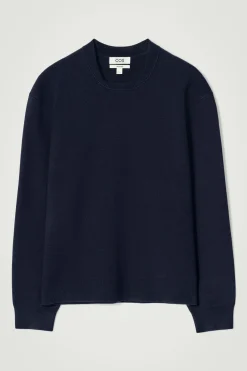 Outlet COS SWETER Z DWUSTRONNEJ DZIANINY Granatowy