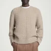 Fashion COS SWETER Z DZIANINY Z KASZMIRU – RELAXED FIT Brązowoszary
