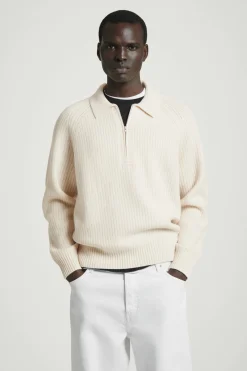 Sale COS SWETER Z DZIANINY Z WEŁNĄ MERINO I PRZĘDZĄ Z JAKA Złamanabiel
