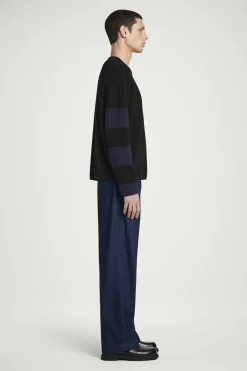 Clearance COS SWETER Z DZIANINY Z WEŁNĄ MERYNOSOWĄ W PASKI