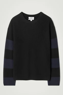 Clearance COS SWETER Z DZIANINY Z WEŁNĄ MERYNOSOWĄ W PASKI