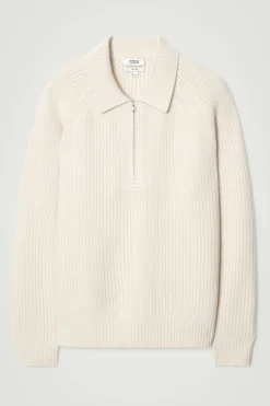 Sale COS SWETER Z DZIANINY Z WEŁNĄ MERINO I PRZĘDZĄ Z JAKA Złamanabiel