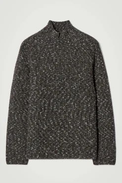Clearance COS SWETER Z DZIANINY Z WEŁNĄ ZE SKRĘCANYMI WŁÓKNAMI Ciemnozielony