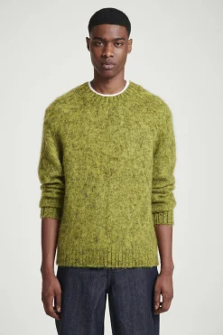 Best COS SWETER Z FARBOWANEJ MIESZANKI Z MOHEREM I WEŁNĄ Zielony