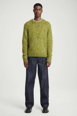 Best COS SWETER Z FARBOWANEJ MIESZANKI Z MOHEREM I WEŁNĄ Zielony