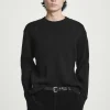 New COS SWETER Z MIESZANKI Z WEŁNĄ Z ŁATAMI Czarny