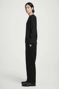 New COS SWETER Z MIESZANKI Z WEŁNĄ Z ŁATAMI Czarny