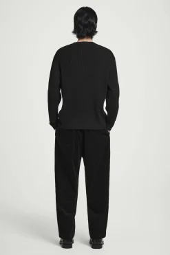 New COS SWETER Z MIESZANKI Z WEŁNĄ Z ŁATAMI Czarny