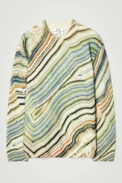 Outlet COS SWETER Z MIESZANKI Z WEŁNĄ Z ALPAKI Z NADRUKIEM Różnekolory