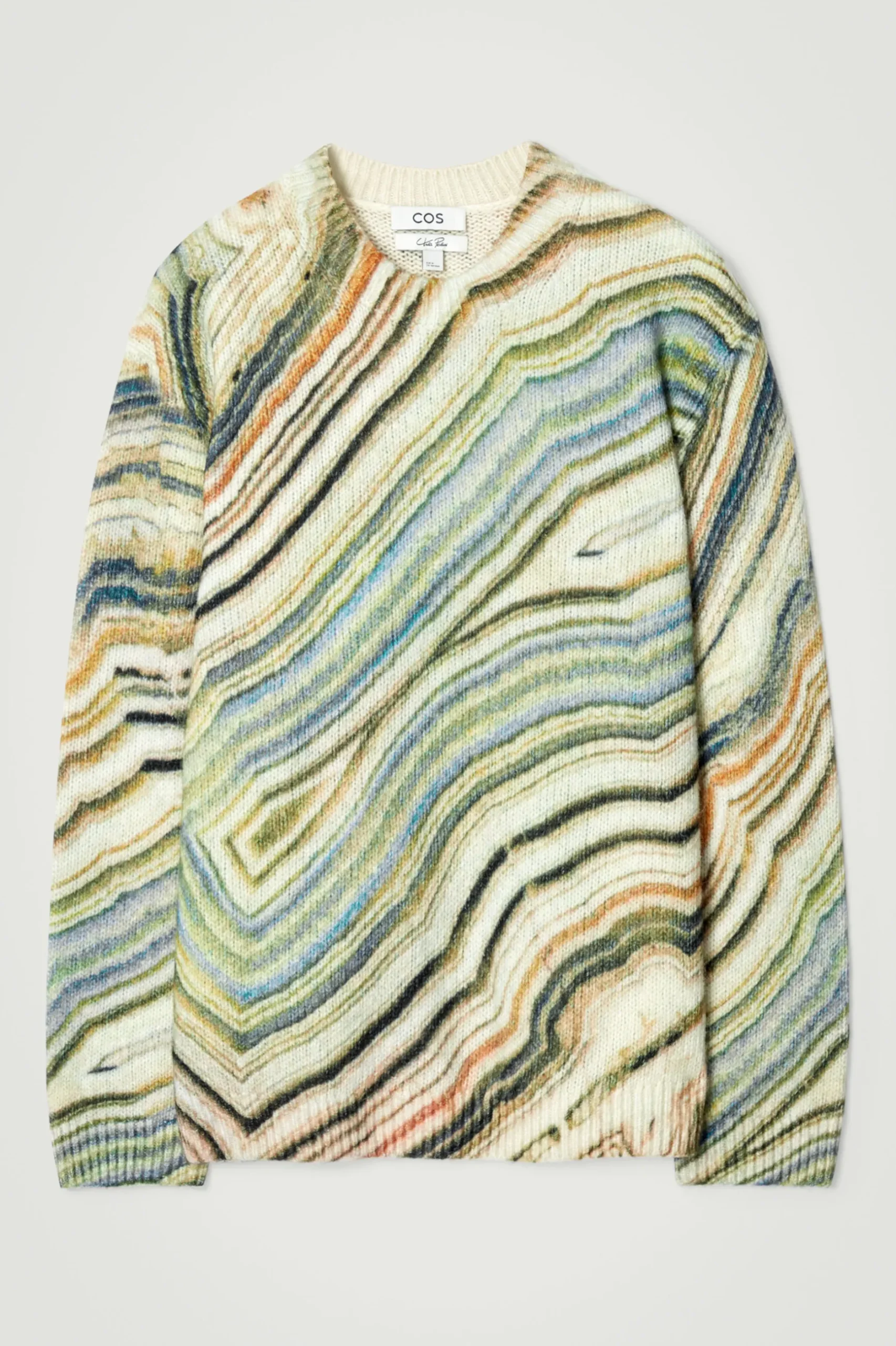 Outlet COS SWETER Z MIESZANKI Z WEŁNĄ Z ALPAKI Z NADRUKIEM Różnekolory