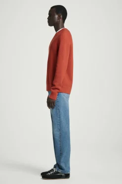 Discount COS SWETER Z PRĄŻKOWANEJ DZIANINY Z WEŁNĄ MERYNOSOWĄ Pomarańczowy