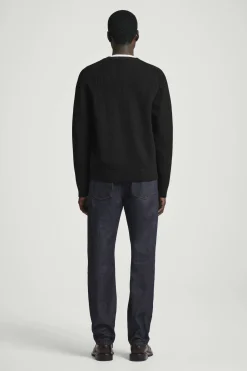 Best COS SWETER Z PRĄŻKOWANEJ DZIANINY Z WEŁNĄ MERYNOSOWĄ Czarny