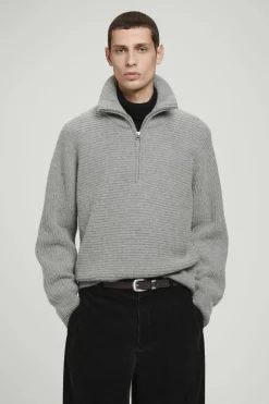 Online COS SWETER Z WEŁNĄ Z ALPAKI – OVERSIZED FIT Szary