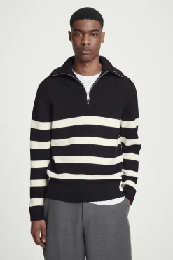 Fashion COS SWETER Z WEŁNY I BAWEŁNY Z KRÓTKIM SUWAKIEM