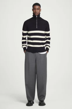 Fashion COS SWETER Z WEŁNY I BAWEŁNY Z KRÓTKIM SUWAKIEM
