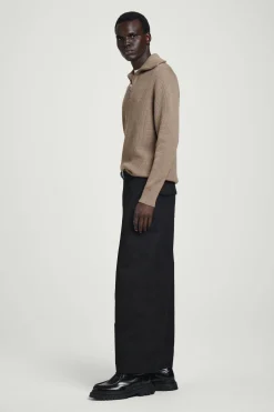 Hot COS SWETER Z WEŁNY I BAWEŁNY Z KRÓTKIM SUWAKIEM Beżowy