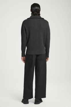 Sale COS SWETER Z WEŁNY I BAWEŁNY Z KRÓTKIM SUWAKIEM Ciemnoszary