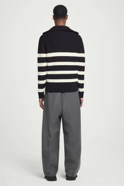 Fashion COS SWETER Z WEŁNY I BAWEŁNY Z KRÓTKIM SUWAKIEM